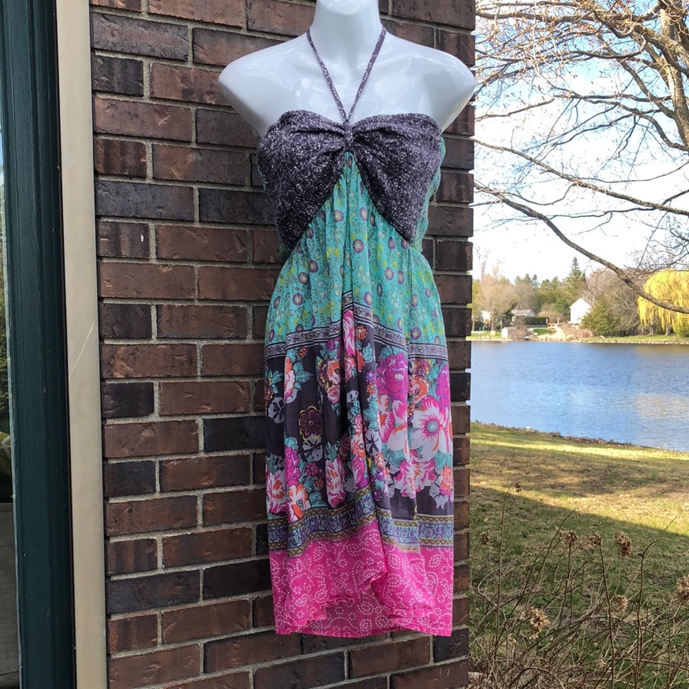 Amiani Boho Floral Dress